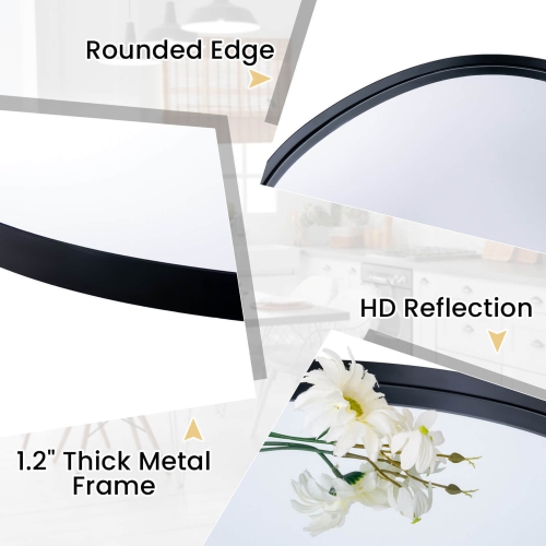 Gymax 22'' x 30.5'' Irregular Shaped Stylish Wall Mounted Mirror w/ Premium Back Board