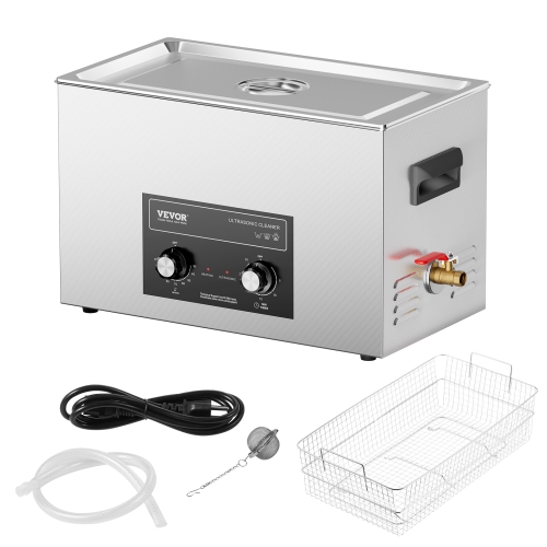 VEVOR 30L Ultrasonic Cleaner with Heater Timer & Basket, Professional Digital Sonic Cavitation Machine, 360W Cleaning Machine for Lab Tools, Metal