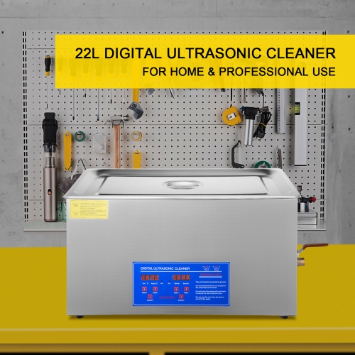 VEVOR 22L Industrial Ultrasonic Cleaner with Digital Timer&Heater 40kHz Professional Ultrasonic Cleaner 110V with Excellent Cleaning Effect for