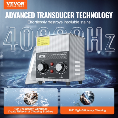 VEVOR 2L Ultrasonic Cleaner with Heater Timer & Basket, Professional Digital Sonic Cavitation Machine, 60W Cleaning Machine for Watch Instruments,