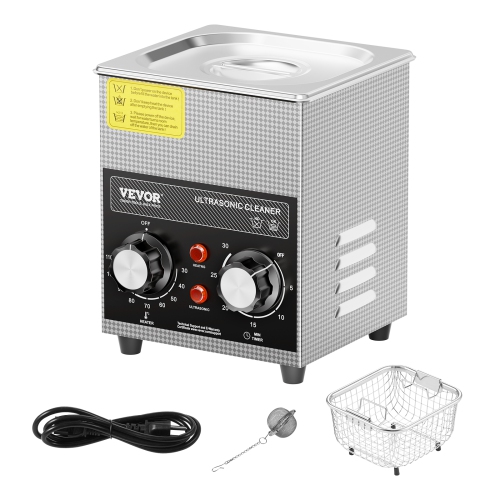 VEVOR 2L Ultrasonic Cleaner with Heater Timer & Basket, Professional Digital Sonic Cavitation Machine, 60W Cleaning Machine for Watch Instruments,