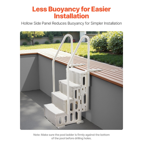VEVOR Swimming Pool Ladder, 4-Step Double Handrails Stairs with Non-slip Heavy Duty Steps, Max Load Capacity 400 lbs, for 48-54 In Inground &