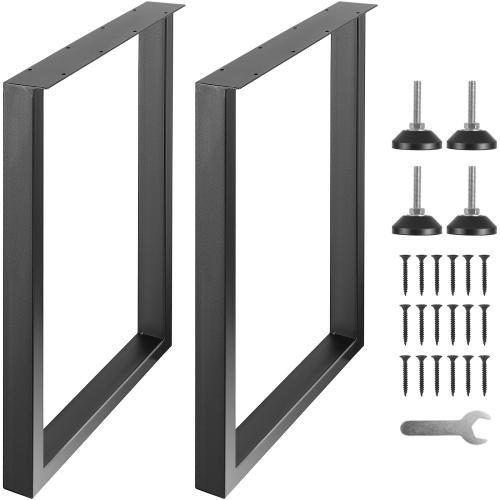 VEVOR  28 Inch Adjustable Furniture Legs, Square Reinforced Steel Office Table Legs Set Of 2 for Diy, Max Load 1000 Lbs Heavy Duty Desk Legs, Rich