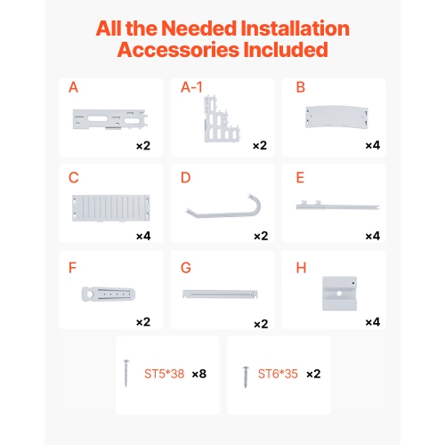 VEVOR Swimming Pool Ladder, 4-Step Double Handrails Stairs with Non-slip Heavy Duty Steps, Reliable 400 lbs Max Load Capacity, for 48-54 In Inground