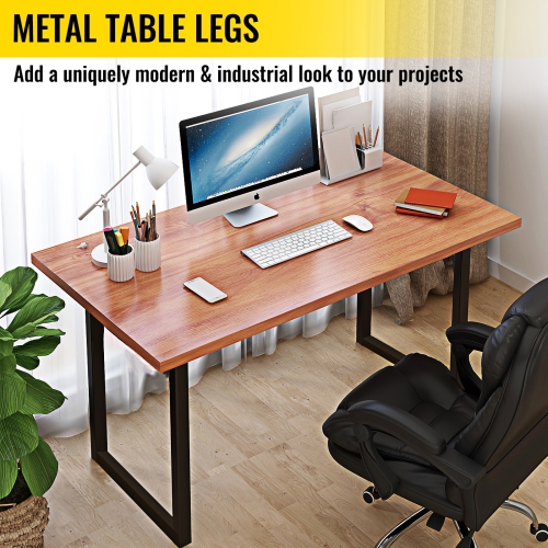 VEVOR Black Metal Table Legs Set of 2 Steel Table Legs 28x23 Inch Dining Table Legs Office Table Legs Computer Desk Legs Steel Bench Legs Country