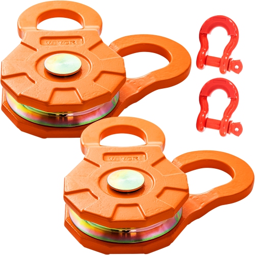 VEVOR  11T/25, 000 Lbs Snatch Block, Working Load Limit, Heavy Duty Winch Pulley for 0.55"/14 MM Synthetic Rope Or Soft Shackles, Off-Road Recovery