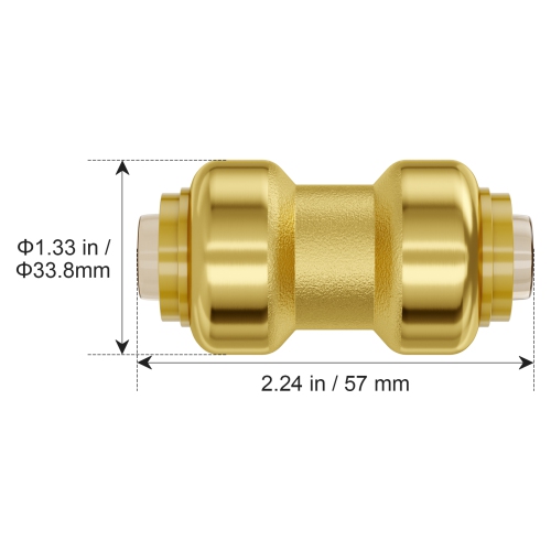 VEVOR 3/4" Pipe Fittings, 12PCS Brass Pipe Fittings, Straight-Through Push-Fit Pipe Connector Brass Air Fittings, Heavy Duty Plumbing Fittings