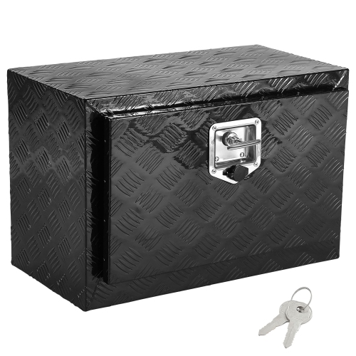 VEVOR 24"x14"x16" Underbody Truck Box, Pickup Storage Box, Heavy Duty Aluminum Diamond Plate Tool Box with Lock and Keys, Waterproof Trailer Storage