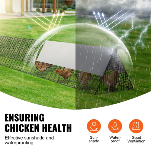 VEVOR 236.2 x 157.5 x 24.2 inch(LxWxH) Chicken Tunnels, Chicken Tunnels for Yard, Portable Chicken Tunnels for Outside with Corner Frames, 2 Sets,