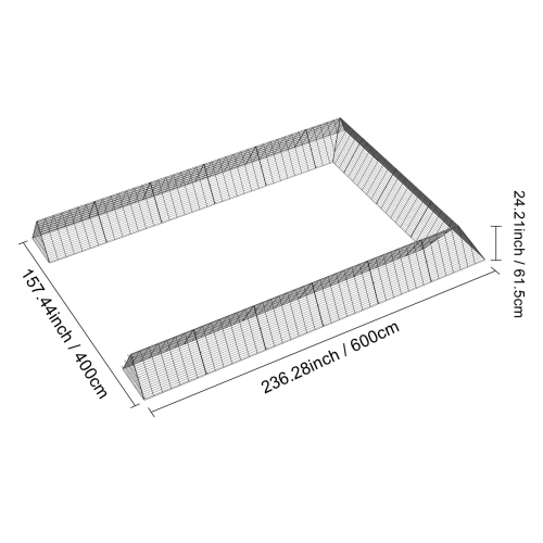 VEVOR 236.2 x 157.5 x 24.2 inch(LxWxH) Chicken Tunnels, Chicken Tunnels for Yard, Portable Chicken Tunnels for Outside with Corner Frames, 2 Sets,