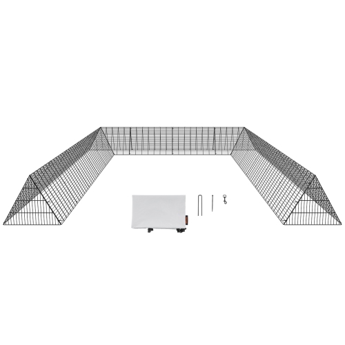 VEVOR 236.2 x 157.5 x 24.2 inch(LxWxH) Chicken Tunnels, Chicken Tunnels for Yard, Portable Chicken Tunnels for Outside with Corner Frames, 2 Sets,