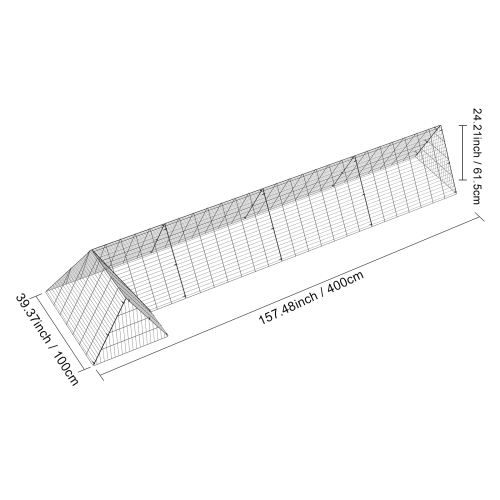 VEVOR 157.5 x 39.4 x 24.2 inch(LxWxH) Chicken Tunnels, Chicken Tunnels for Yard, Portable Chicken Tunnels for Outside with Corner Frames, Chicken