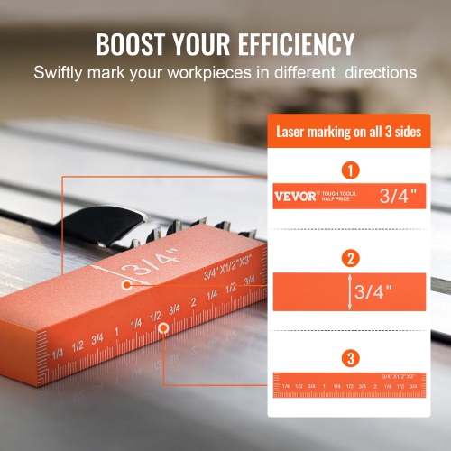 VEVOR 16-Piece Setup Blocks Woodworking Tools, Precision Height Gauge Block Set, with Clearly Laser Engraved Size Markings and Storage Case, Aluminum