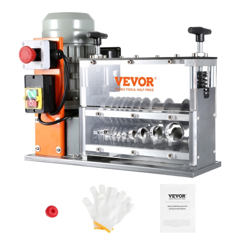 VEVOR 0.06''-1.57'' Automatic Wire Stripping Machine,Electric Motorized Cable Stripper,750 W, 98 ft/min Wire Peeler with Visible Stripping Depth