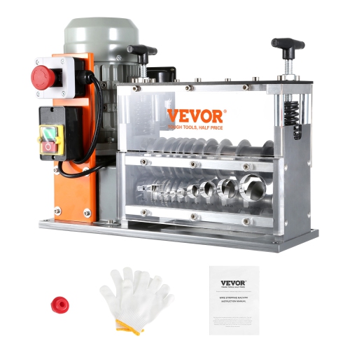 VEVOR 0.06''-1.57'' Automatic Wire Stripping Machine,Electric Motorized Cable Stripper,750 W, 98 ft/min Wire Peeler with Visible Stripping Depth