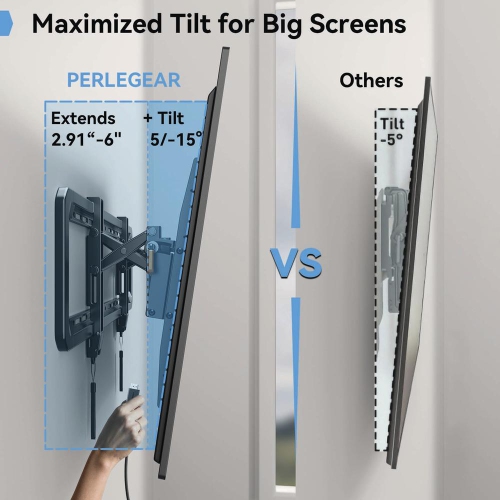 PERLESMITH Extend, Tilt & Swivel TV Wall Mount for 42 to 90 Inch TVs