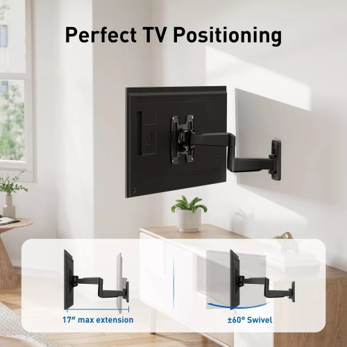 ErgoAV Small Full Motion TV Wall mount 19"- 43" TVs