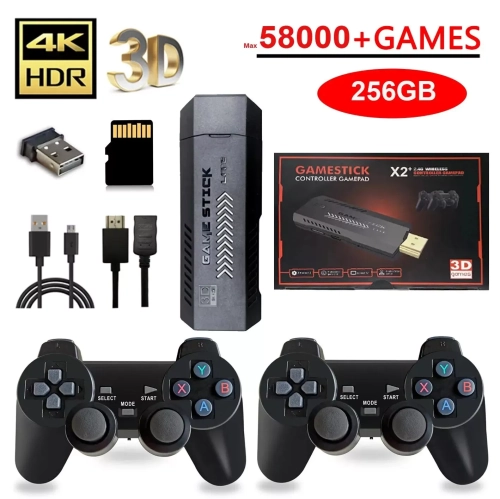 58000 Game 256G Video Game Console 2.4G Double Wireless Controller Game Stick HD Retro Wireless Control
