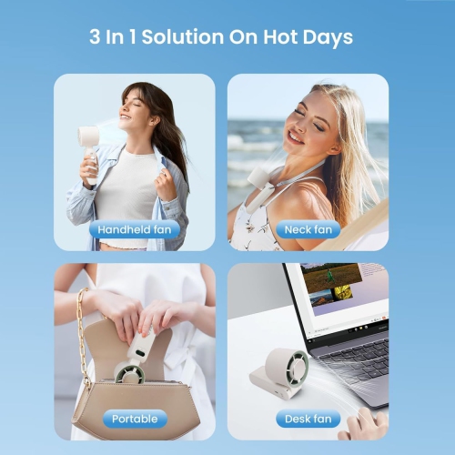 Portable handheld turbo fan, 1-199 wind speed adjustment, LED displayJF137 Ice Compress White [Ultra-high speed 199 wind speed + digital display +
