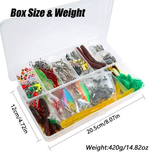 311 appâts souples petit poisson appât bionique grosse barbe mâle sequin coffret de pêche avec boîte d'accessoires de pêche - 311 pièces combinaison