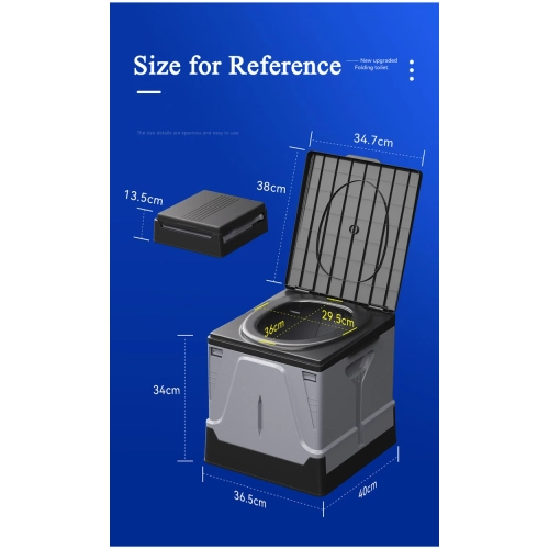 Toilettes portatives Camping Petit pot portatif avec couvercle Toilette pliante de voyage pour voiture de randonnée Tente de plage, Toilette de