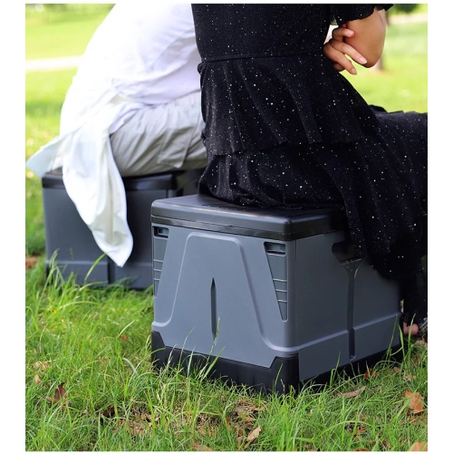 Toilettes portatives Camping Petit pot portatif avec couvercle Toilette pliante de voyage pour voiture de randonnée Tente de plage, Toilette de