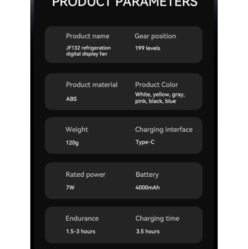 Portable handheld turbo fan, 1-199 wind speed adjustment, LED display,JF132 Ice Moon White [Ultra-high speed 199 wind speed + digital display +