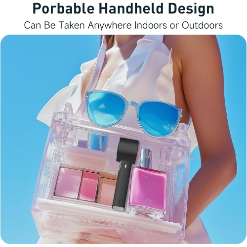 Portable handheld turbo fan, 1-199 wind speed adjustment, LED display,JF132 Ice Compress Starry Gray [Ultra-high speed 199 gears + digital display +