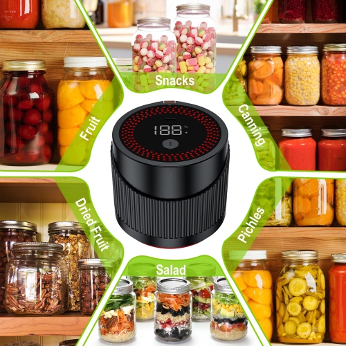 Scelleuse sous vide pour pot Mason, scelleuse sous vide pour pot Mason électrique pour pots Mason à grande ouverture et à ouverture normale,
