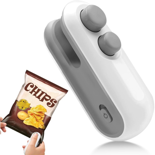 Mini Bag Sealer,USB Rechargeable Bag Sealer Heat Seal Cutter, Handheld Bag Sealer,Portable Sealer Machine for Plastic Bags Food Storage Snacks