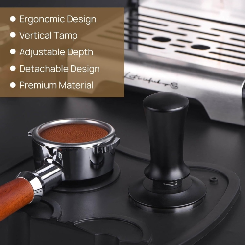 51mm Espresso Tamper,Coffee Tamper for Espresso Machine,Espresso Tamp with Spring Loaded Tamper,Depth-adjustable Espresso Hand Tampers