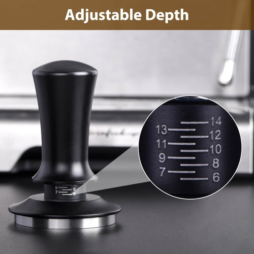 51mm Espresso Tamper,Coffee Tamper for Espresso Machine,Espresso Tamp with Spring Loaded Tamper,Depth-adjustable Espresso Hand Tampers
