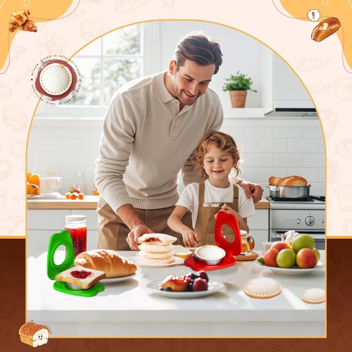 2PCS Sandwich Cutters for Little Ones Lunch,Round Sandwich Sealer Ideal for School Lunch Boxes & Bento Boxes,Sandwich Cutters for Boys & Girls