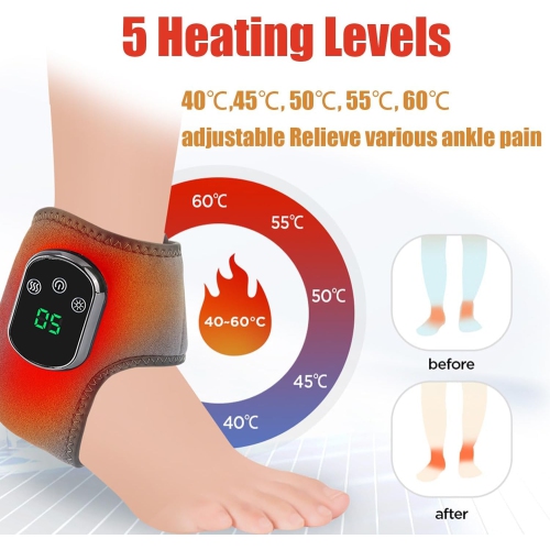 2 Packs Foot Massage,Triple Method Foot Massager 3-in-1 Electric Feet Warmer Wrap, Ankle Heating Pad for Pain Relief