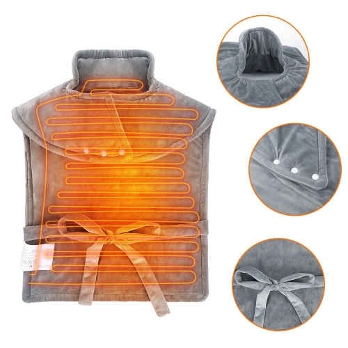 Heating Pad Practical Heating Cushion 10-Speed Temperature Control Heated Shawl Electric Blankets for Shoulders Neck Back Decompression-Relaxation
