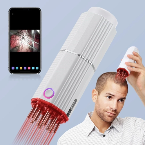 Image 1 de 6.. Applicateur de cuir chevelu électrique Visual Peb Massager EMS Traitement de la lumière rouge Applicateur de croissance Tête Massage Relax Croissance
