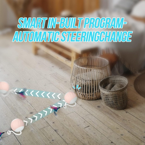 Cat Toy Interactive Cat Balls Cat Toys,Turbo Tail Mouse Cat Toy With LED Light & USB Charging Cable,Touch Control & Sound Control Smart Cat Ball Toy