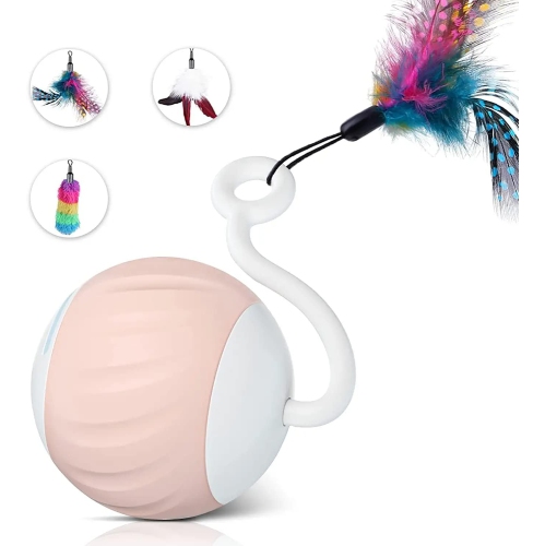 Cat Toy Interactive Cat Balls Cat Toys,Turbo Tail Mouse Cat Toy With LED Light & USB Charging Cable,Touch Control & Sound Control Smart Cat Ball Toy