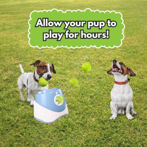 Automatic Ball Launcher for Small Medium Dog/Puppy with 3 Tennis Balls,Ball Launcher Machine for Dogs,Electric Ball Launcher Dog Toys