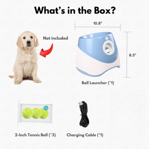 Automatic Ball Launcher for Small Medium Dog/Puppy with 3 Tennis Balls,Ball Launcher Machine for Dogs,Electric Ball Launcher Dog Toys