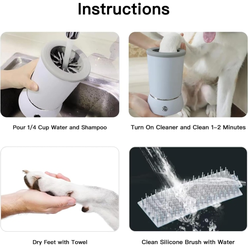 Automatic Dog Paw Cleaner,Electric Dog Paw Washer,Dog Foot Cleaning Machine USB Rechargeable,Pet Paw Washer Cup for Small Medium Large Dogs Cats