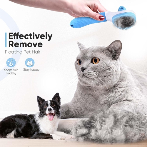 2PCS Cat Brush Self Cleaning Slicker Brush,Dog Brush for Long & Short Haired Pets,Cat Comb Dog Shedding Brush for Pet Massage,Brush for Pet Hair