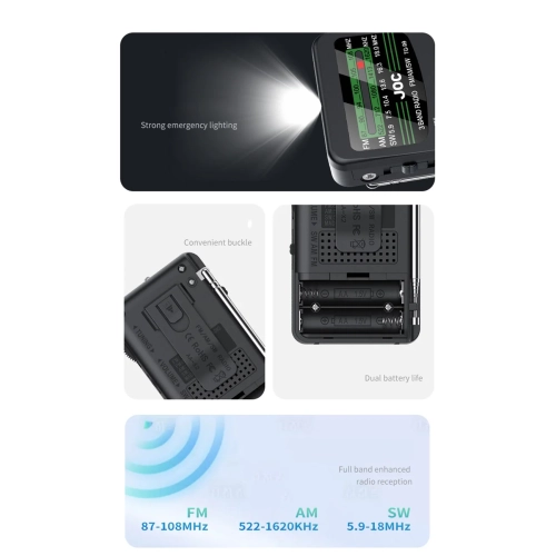 FM AM SW radio full band radio with portable radio, LED flashlight home outdoor full channel radio