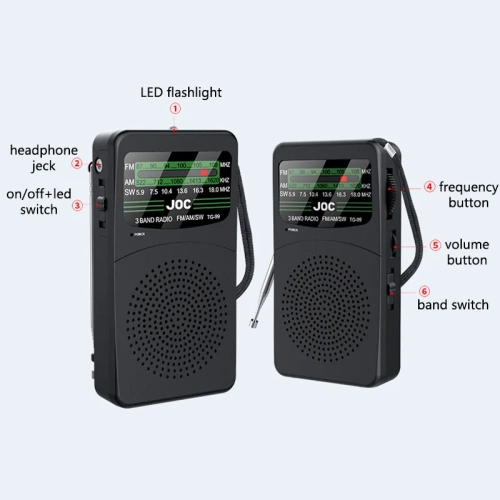 FM AM SW radio full band radio with portable radio, LED flashlight home outdoor full channel radio