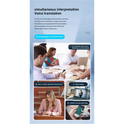 2025 nouveau traducteur 8-en-1, APPLICATION DE traduction d'appels vocaux et vidéo, interprétation simultanée, plus de 138 langues en ligne, 10