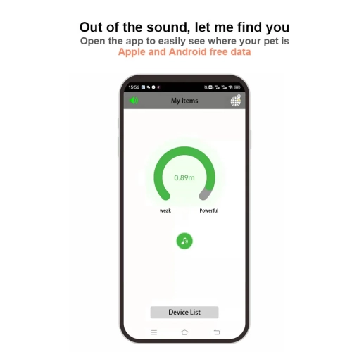 Global positioning pet locator, Android IOS universal cat and dog tracking anti-lost artifact, smart pet tracker - black