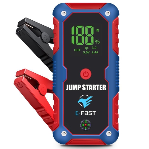 Multifunctional battery booster, car emergency starter, car emergency starter power supply, portable car starter battery booster - blue smart clip