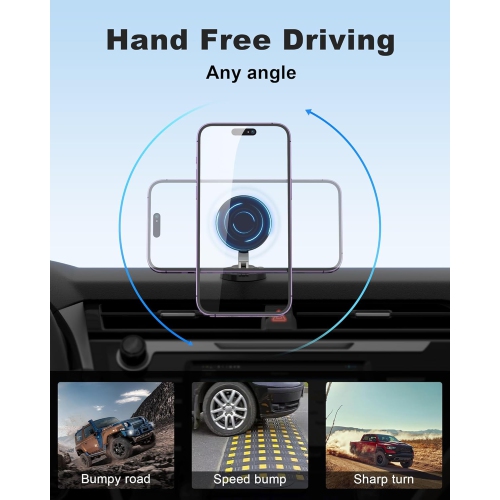 360° rotating magnetic car holder, magsafe mobile phone navigation holder car stable, fixed floating screen - standard version