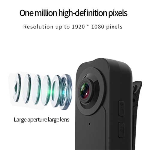 Mini body clip wearable security camera | 1080P HD + magnetic fixation | Intelligent detection, video recording and photo taking
