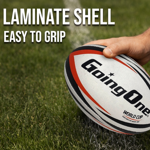 Going One Match Rugby Ball - Size 5 Game Ball, White